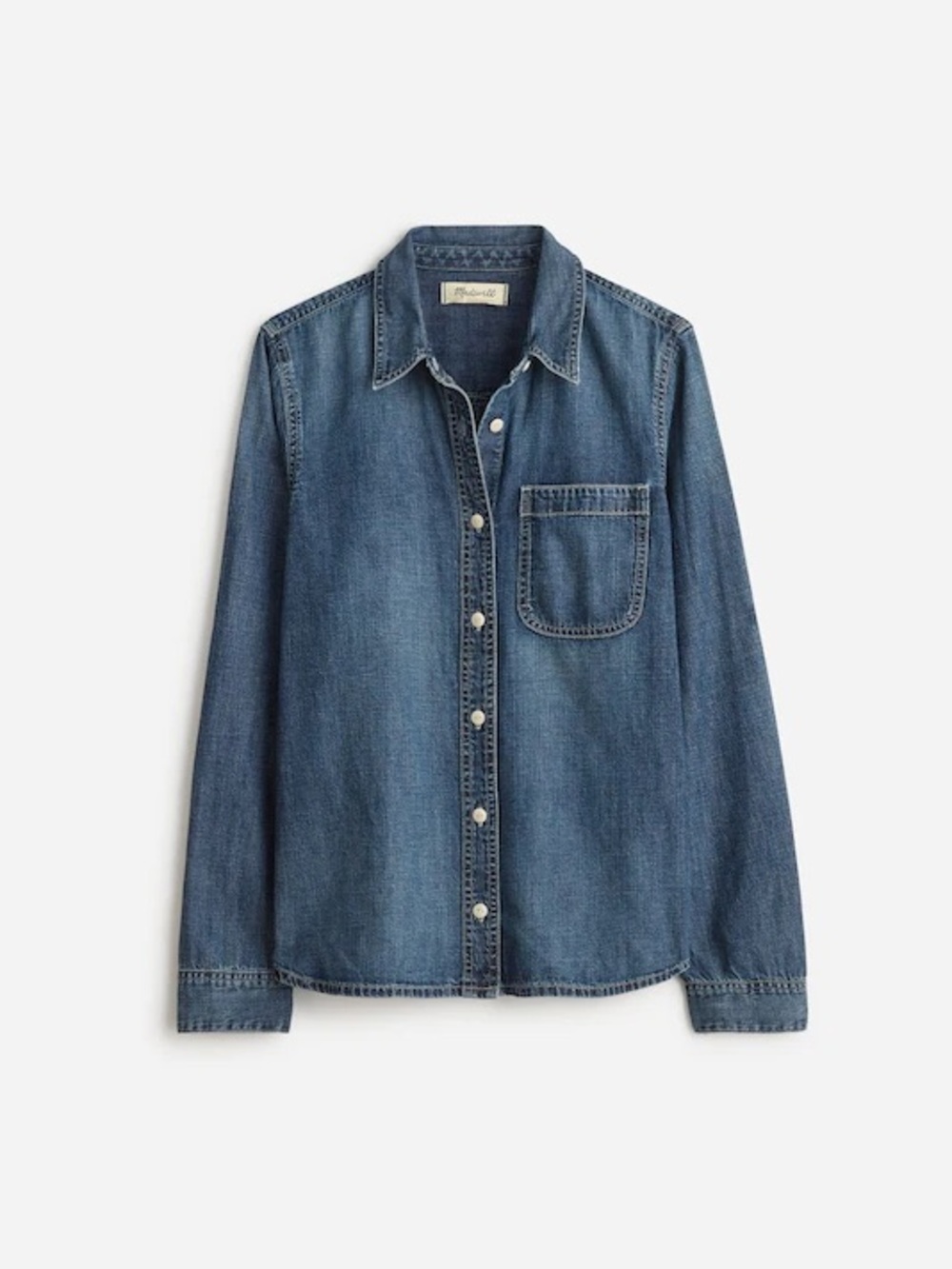 Madewell Denim Button-Down Shirt in Medium Blue